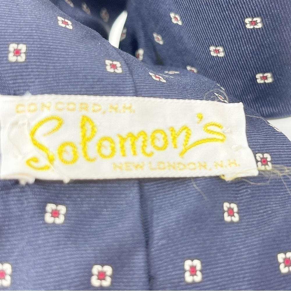 Vintage SOLOMON’S Men’s Blue Geometric Print LIBERTY LONDON Neck Tie USA Made - Picture 5 of 5